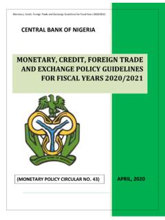 MONETARY, CREDIT, FOREIGN TRADE AND EXCHANGE …