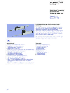Short Stroke Transducer potentiometric 10 mm up to 150 mm