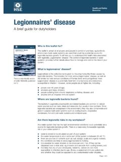 Legionnaires' disease: A guide for dutyholders INDG458