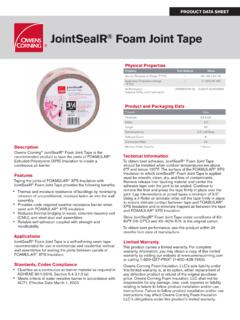 JointSealR Foam Joint Tape - Roofing, Insulation, and ...