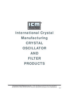 International Crystal Manufacturing CRYSTAL OSCILLATOR …