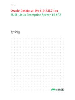 Oracle Database 19c (19.8.0.0) on SUSE Linux Enterprise ...