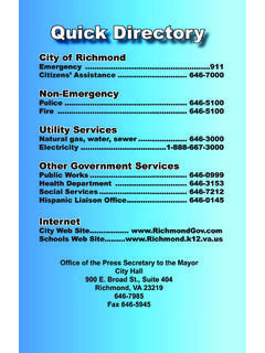 Guide to City Services - City of Richmond, Virginia