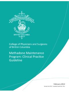 Methadone Maintenance Program: Clinical Pracce Guideline