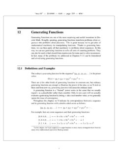 12 Generating Functions - MIT OpenCourseWare