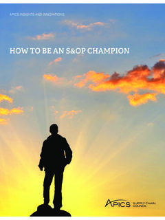 HOW TO BE AN S&amp;OP CHAMPION - APICS