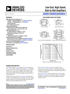 Low Cost, High Speed, Rail-to-Rail Amplifiers Data Sheet ...
