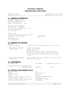 Sartomer Company Material Safety Data Sheet - …