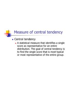 Measure of central tendency - SRM Institute of …