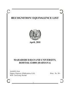 RECOGNITION/ EQUIVALENCE LIST - Maharshi Dayanand …