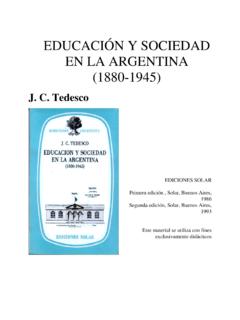 EDUCACI&#211;N Y SOCIEDAD EN LA ARGENTINA (1880-1945)