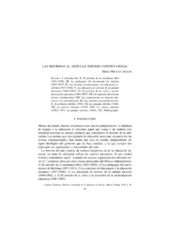 LAS REFORMAS AL ART&#205;CULO TERCERO CONSTITUCIONAL