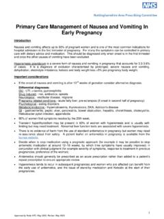 Primary Care Management of Nausea and Vomiting In Early ...