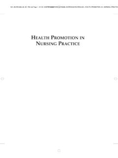 HealtH Promotion in nursing Practice - Pearson