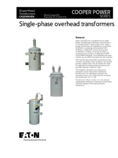 Single-phase overhead transformers catalog - Eaton