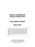 GRADE 5 ELEMENTARY SOCIAL STUDIES TEST