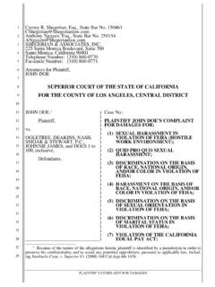 SUPERIOR COURT OF THE STATE OF CALIFORNIA FOR THE …