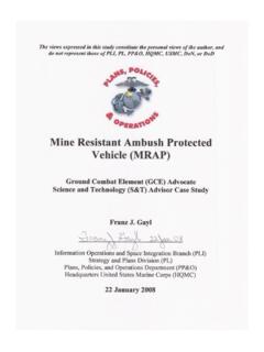 Mine Resistant Ambush Protected (MRAP) Vehicle Table of ...