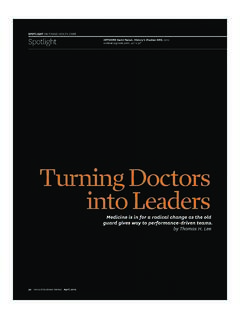 Turning Doctors into Leaders - Quality Colloquium