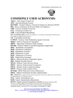 COMMONLY USED ACRONYMS - partneringforcompliance.org
