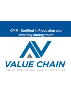 CPIM - Certified in Production and Inventory Management