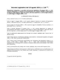 Decreto Legislativo del 10 agosto 2014, n. 126 - MEF