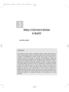 Doing a Literature Review in Health - SAGE Publications Inc