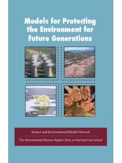 Models for Protecting the Environment for Future …
