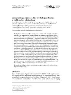 gender and age aspects of child psychological …