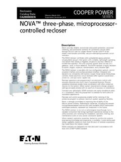NOVA three-phase recloser catalog - Eaton