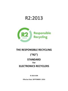 The R2 2013 Standard - Sustainable Electronics