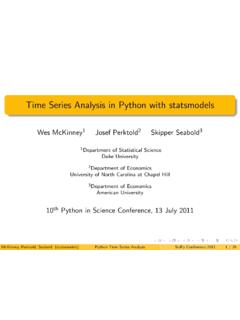 Time Series Analysis in Python with statsmodels - SciPy