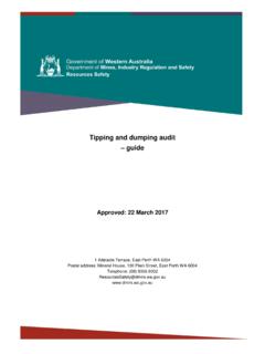 Tipping and dumping audit guide - Department of Mines ...