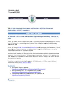 FHA INFO #18-07 February 14, 2018 TO: All FHA …