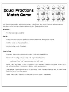 Equal Fractions Match Game - Super Teacher Worksheets