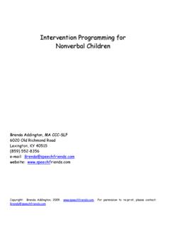 Intervention Programming for Nonverbal Children …