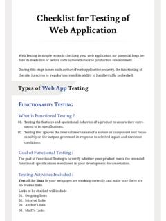 Checklist for Testing of Web Application - Genora Infotech
