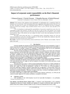 Impact of corporate social responsibility on the …