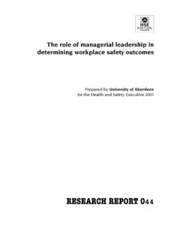 RESEARCH REPORT 0 - Health and Safety Executive