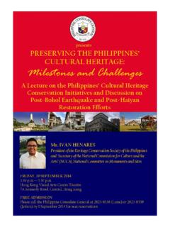 Preserving the Philippines' Cultural Heritage: Milestones ...
