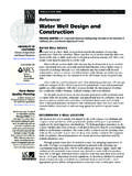 Water Well Design and Construction - Groundwater
