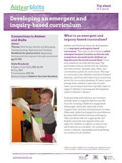 Developing an emergent and inquiry-based curriculum