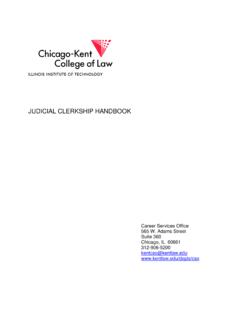 JUDICIAL CLERKSHIP HANDBOOK - Chicago-Kent College of Law