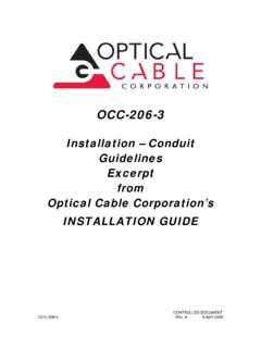 Installation – Conduit Guidelines Excerpt from Optical ...