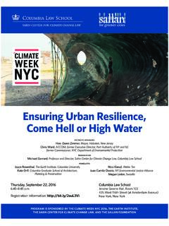 Ensuring Urban Resilience, Come Hell or High Water