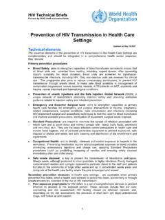 Technical update on prevention of HIV transmission in ...