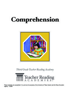 Third Grade Teacher Reading Academy - Comprehension