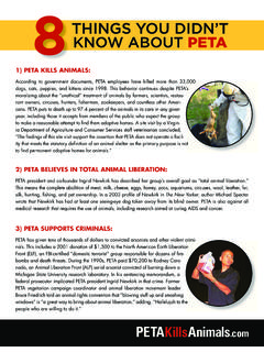 THINGS YOU DIDN’T KNOW ABOUT PETA