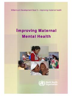 Improving Maternal Mental Health - who.int