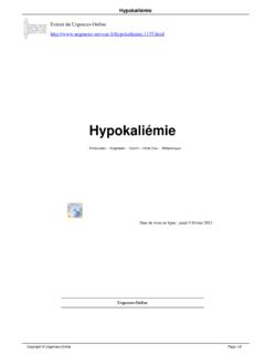 Hypokali&#233;mie - urgences-serveur.fr